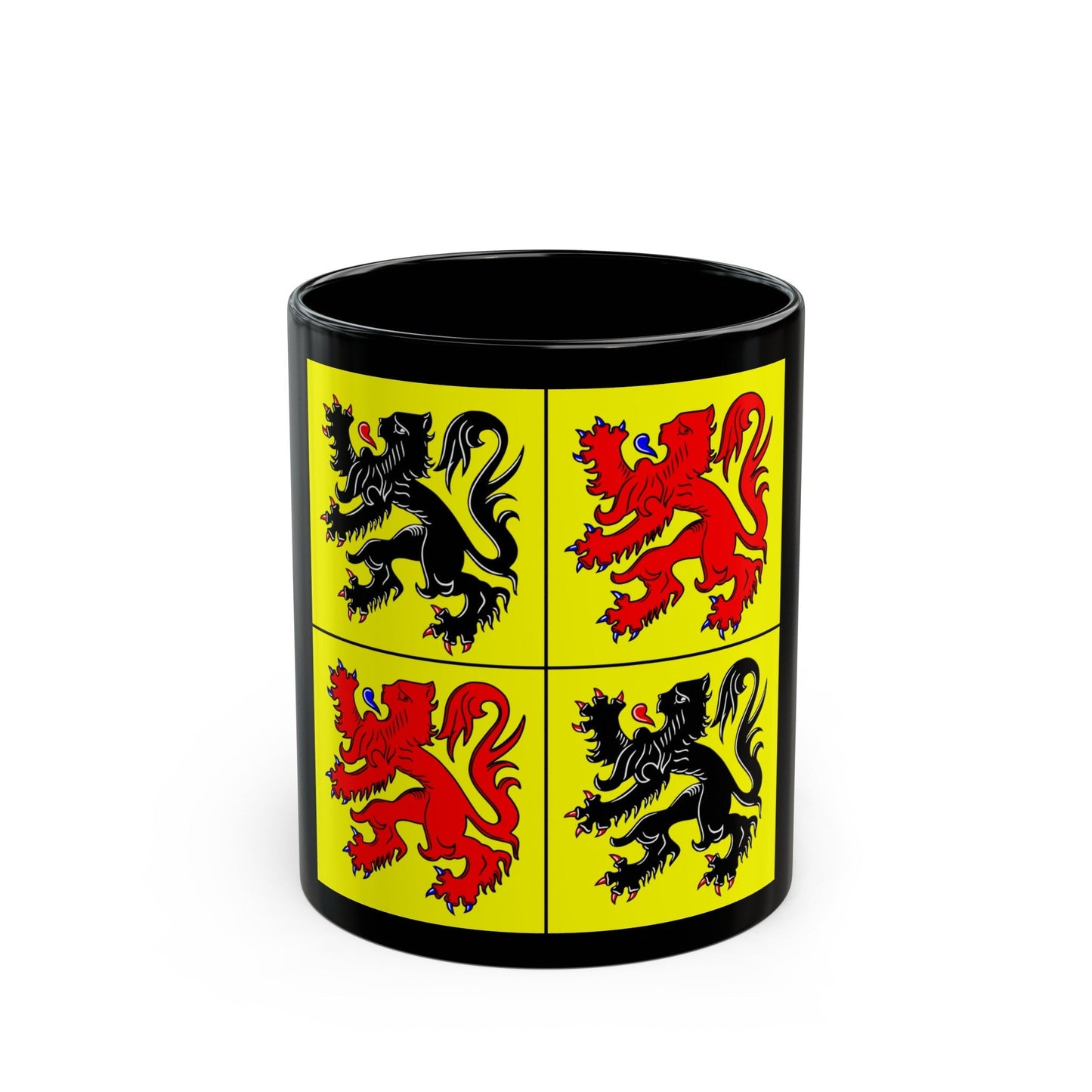 Flag of Hainaut Belgium - Black Coffee Mug-11oz-The Sticker Space