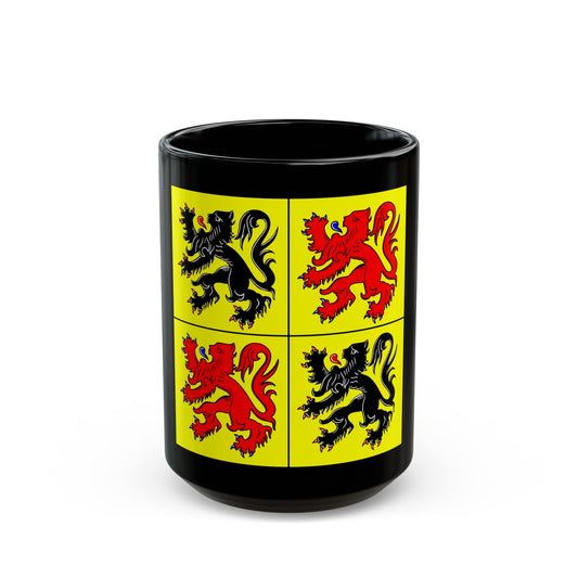 Flag of Hainaut Belgium - Black Coffee Mug-15oz-The Sticker Space