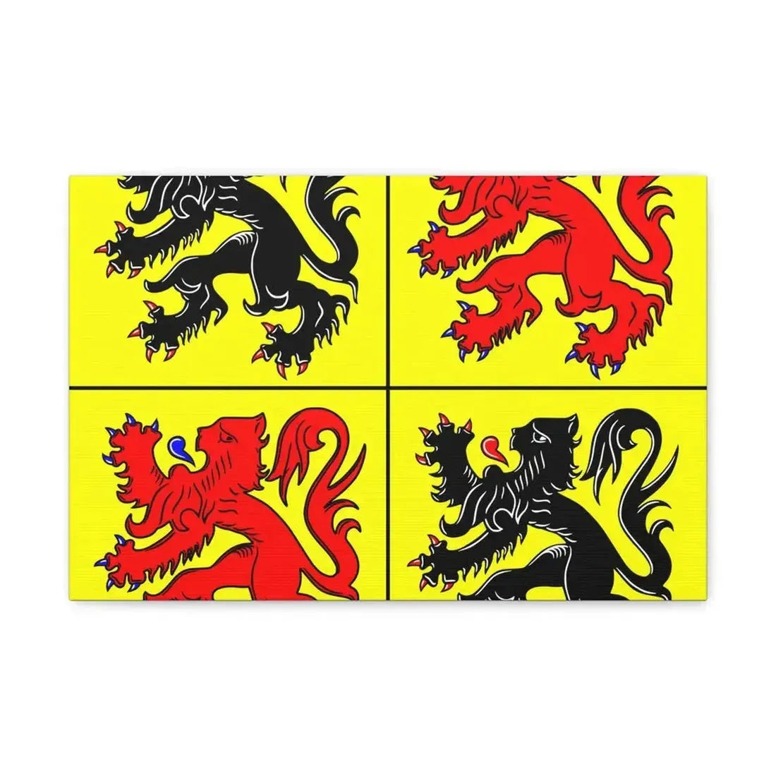 Flag of Hainaut Belgium - Canvas Wall Art 18″ x 12″ 1.25" - The Sticker Space