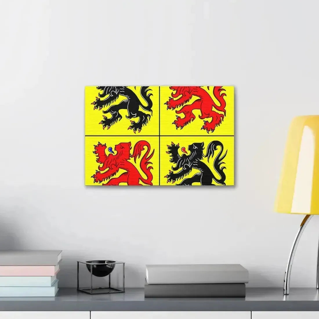 Flag of Hainaut Belgium - Canvas Wall Art - The Sticker Space