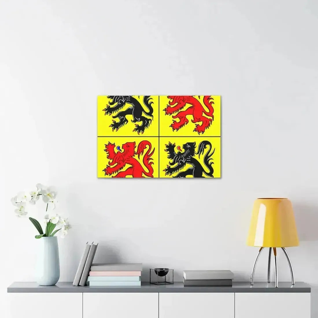 Flag of Hainaut Belgium - Canvas Wall Art - The Sticker Space