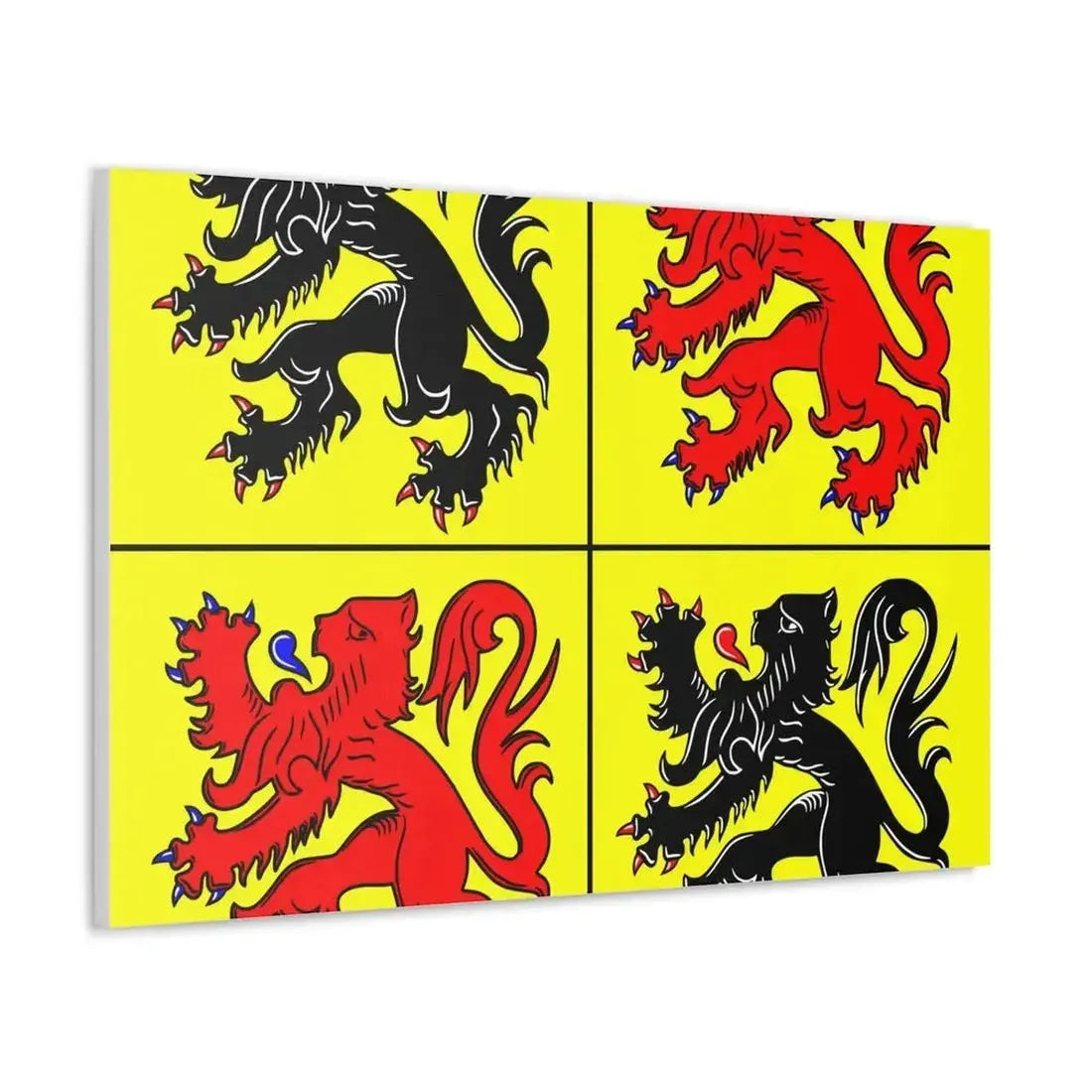 Flag of Hainaut Belgium - Canvas Wall Art - The Sticker Space