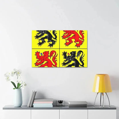 Flag of Hainaut Belgium - Canvas Wall Art - The Sticker Space