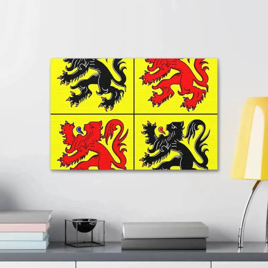Flag of Hainaut Belgium - Canvas Wall Art - The Sticker Space