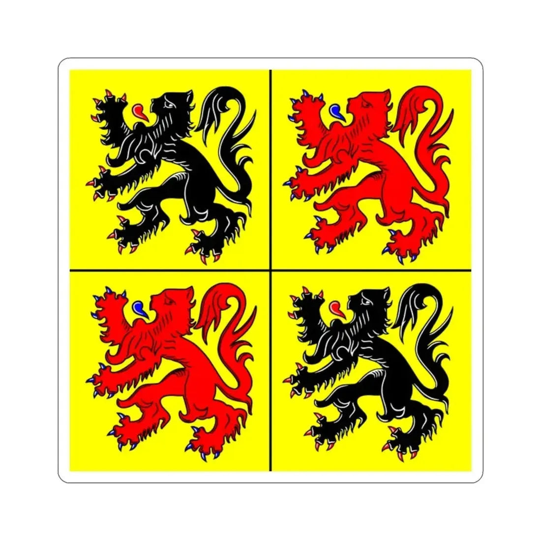 Flag of Hainaut Belgium STICKER Vinyl Die-Cut Decal 2 Inch - The Sticker Space