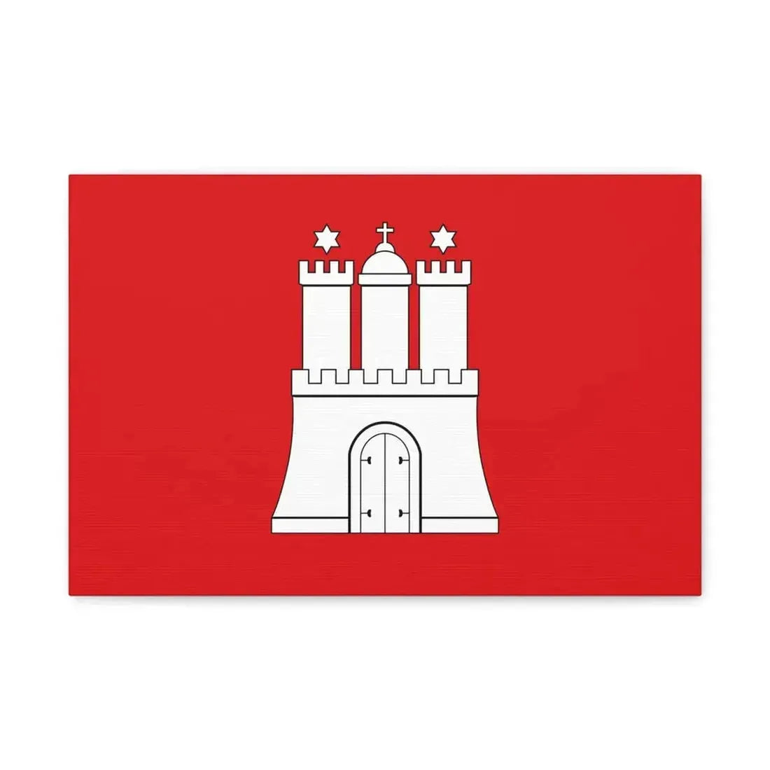 Flag of Hamburg Germany - Canvas Wall Art 18″ x 12″ 1.25" - The Sticker Space
