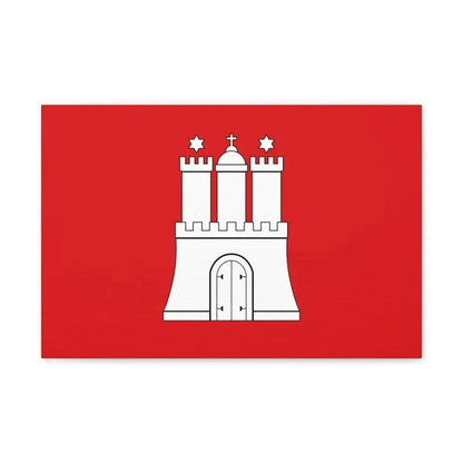 Flag of Hamburg Germany - Canvas Wall Art 18″ x 12″ 1.25" - The Sticker Space