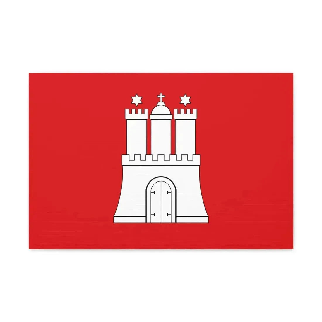 Flag of Hamburg Germany - Canvas Wall Art 24″ x 16″ 1.25" - The Sticker Space