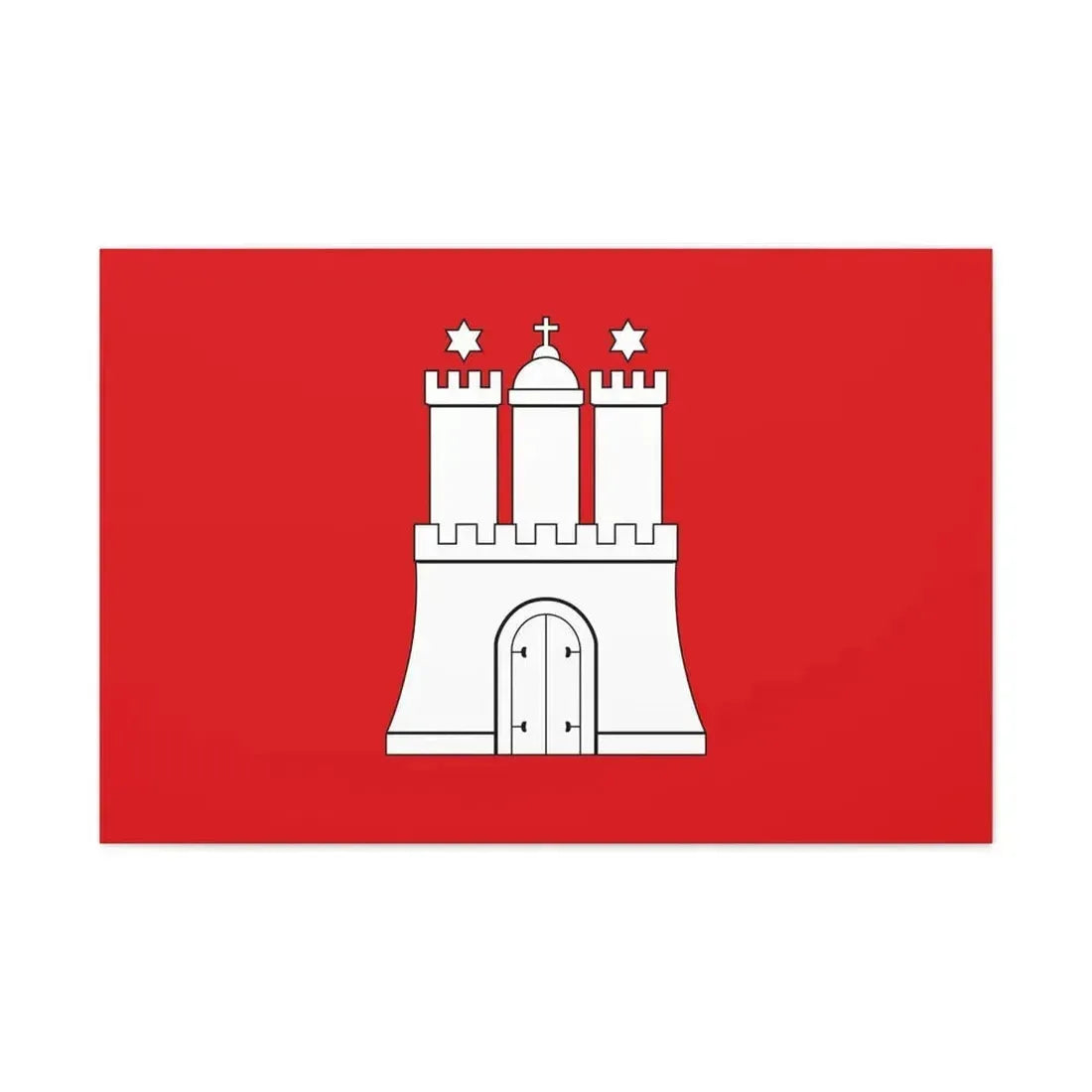 Flag of Hamburg Germany - Canvas Wall Art 36" x 24" 1.25" - The Sticker Space