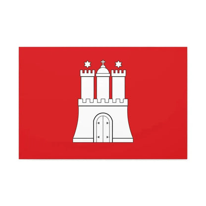 Flag of Hamburg Germany - Canvas Wall Art 36" x 24" 1.25" - The Sticker Space