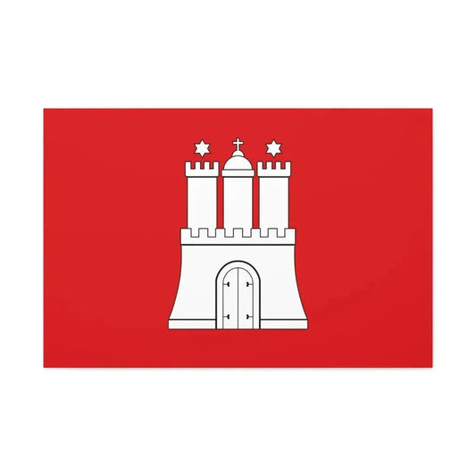 Flag of Hamburg Germany - Canvas Wall Art 36" x 24" 1.25" - The Sticker Space