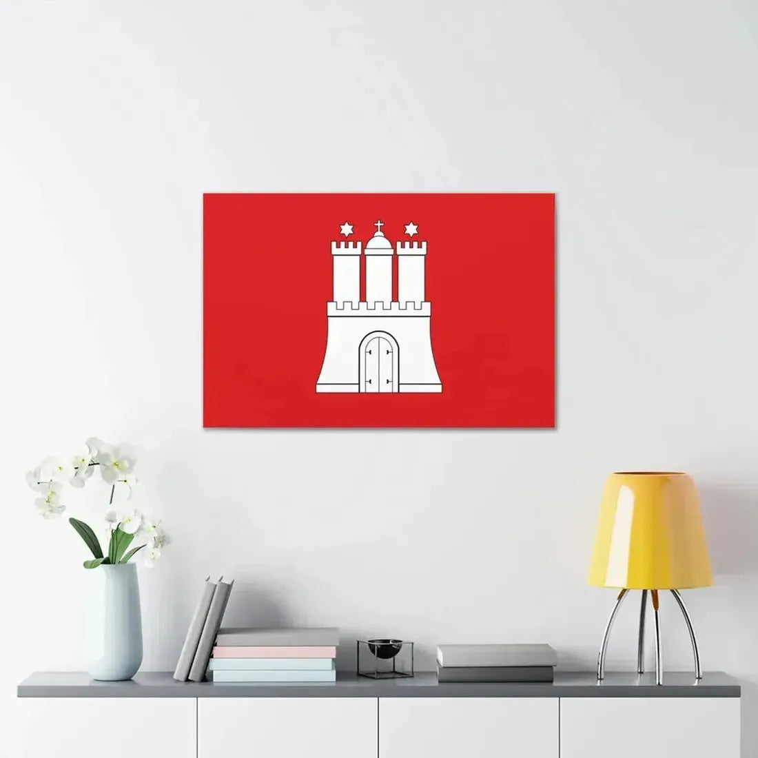 Flag of Hamburg Germany - Canvas Wall Art - The Sticker Space