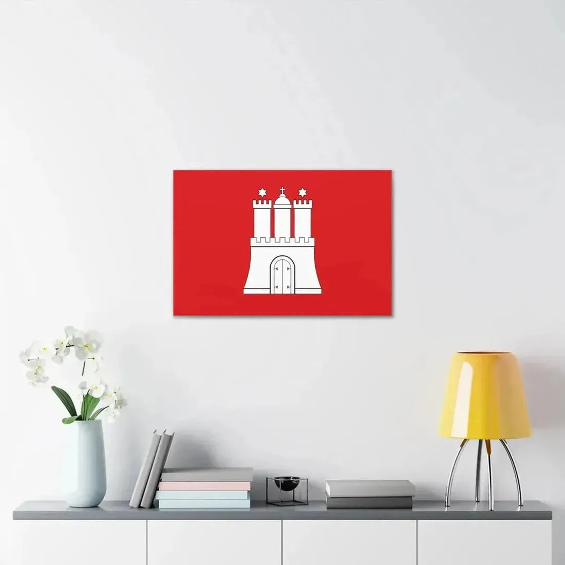 Flag of Hamburg Germany - Canvas Wall Art - The Sticker Space