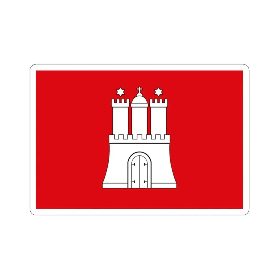 Flag of Hamburg Germany STICKER Vinyl Die-Cut Decal - The Sticker Space