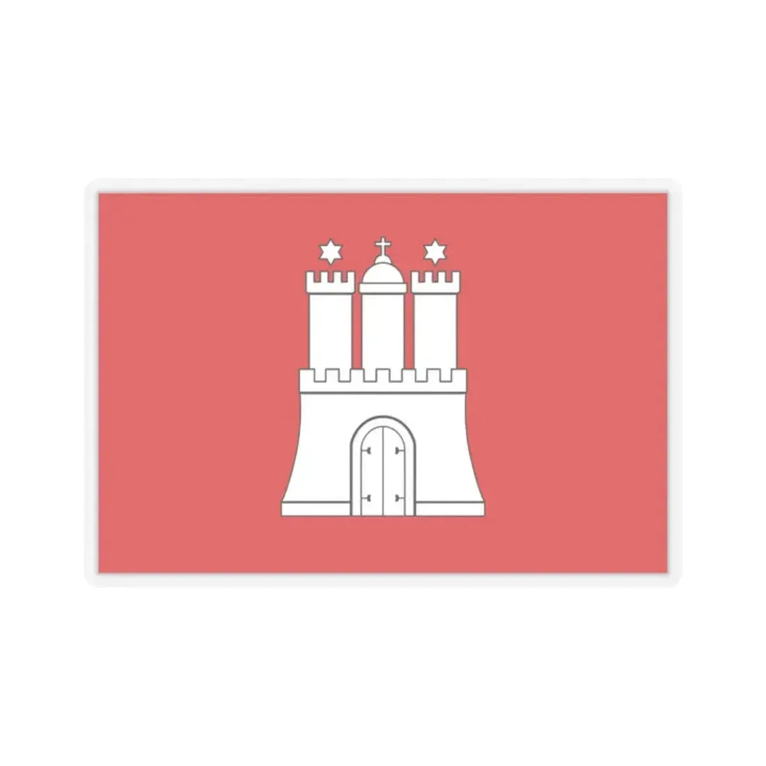 Flag of Hamburg Germany - STICKER Vinyl Kiss-Cut Decal 2 Inch Transparent - The Sticker Space