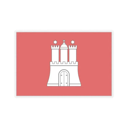 Flag of Hamburg Germany - STICKER Vinyl Kiss-Cut Decal 2 Inch Transparent - The Sticker Space