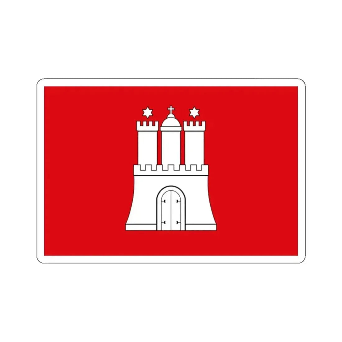 Flag of Hamburg Germany - STICKER Vinyl Kiss-Cut Decal 2 Inch White - The Sticker Space
