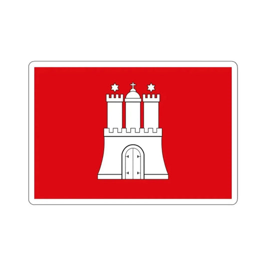 Flag of Hamburg Germany - STICKER Vinyl Kiss-Cut Decal 2 Inch White - The Sticker Space