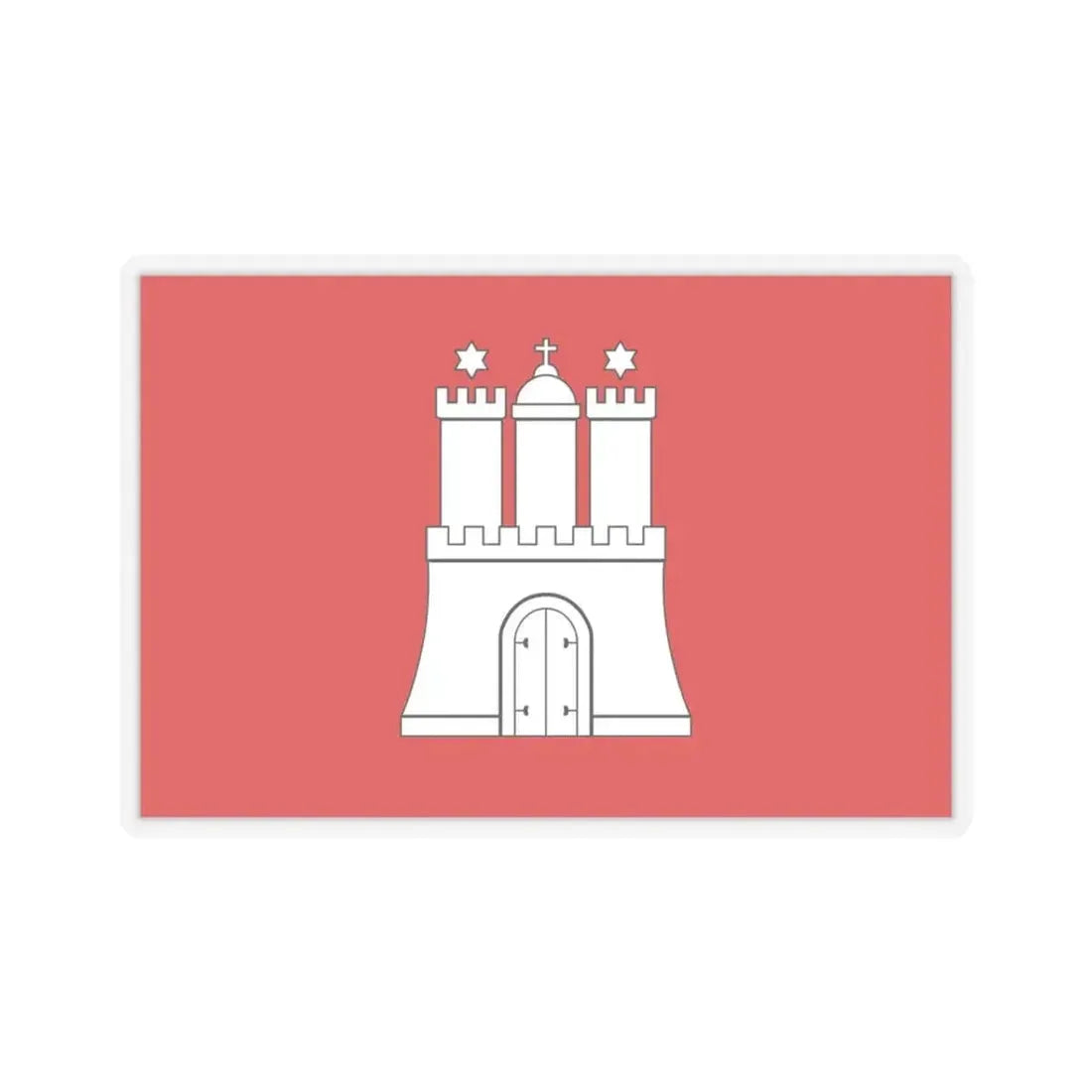 Flag of Hamburg Germany - STICKER Vinyl Kiss-Cut Decal 3 Inch Transparent - The Sticker Space