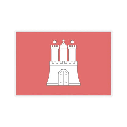 Flag of Hamburg Germany - STICKER Vinyl Kiss-Cut Decal 3 Inch Transparent - The Sticker Space