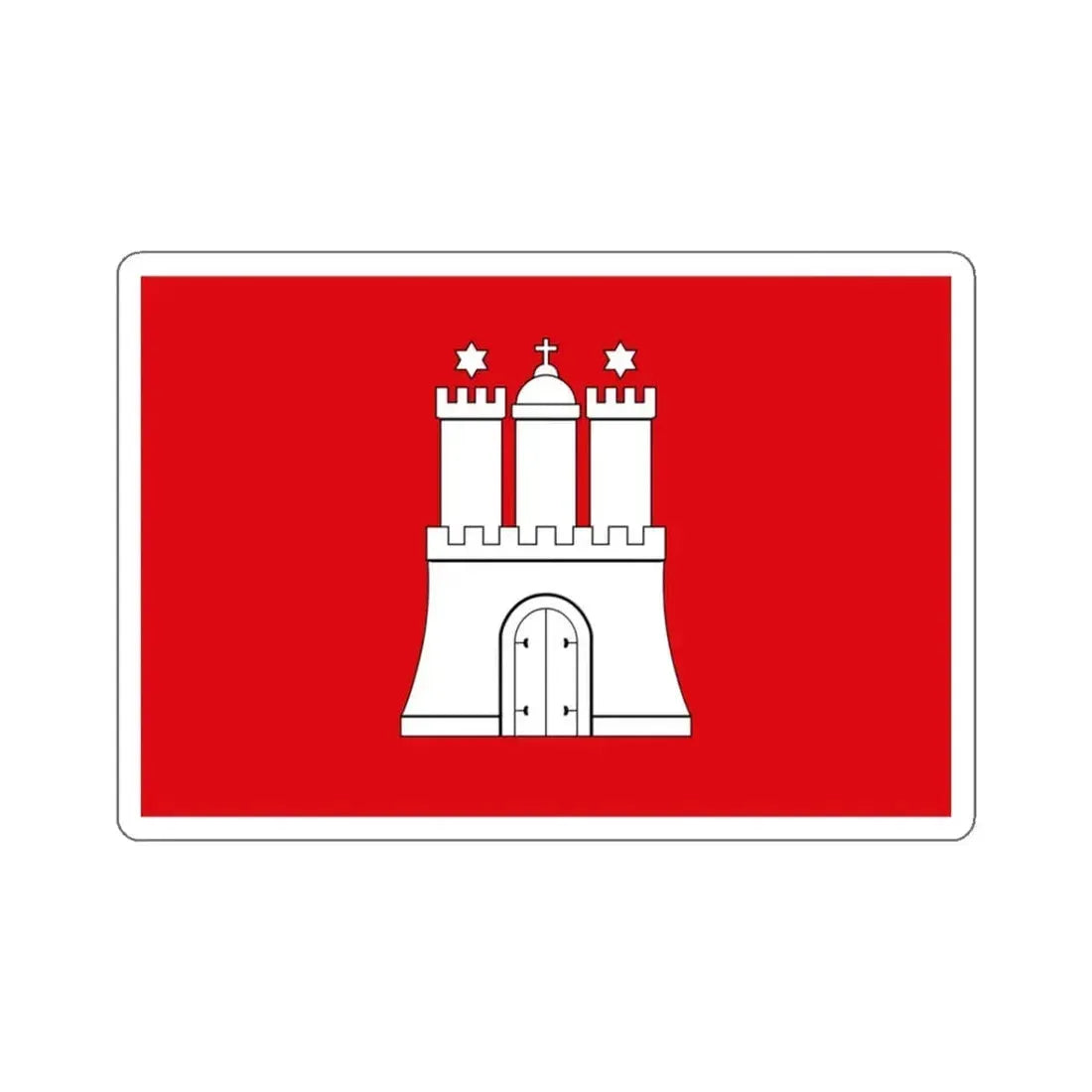 Flag of Hamburg Germany - STICKER Vinyl Kiss-Cut Decal 3 Inch White - The Sticker Space