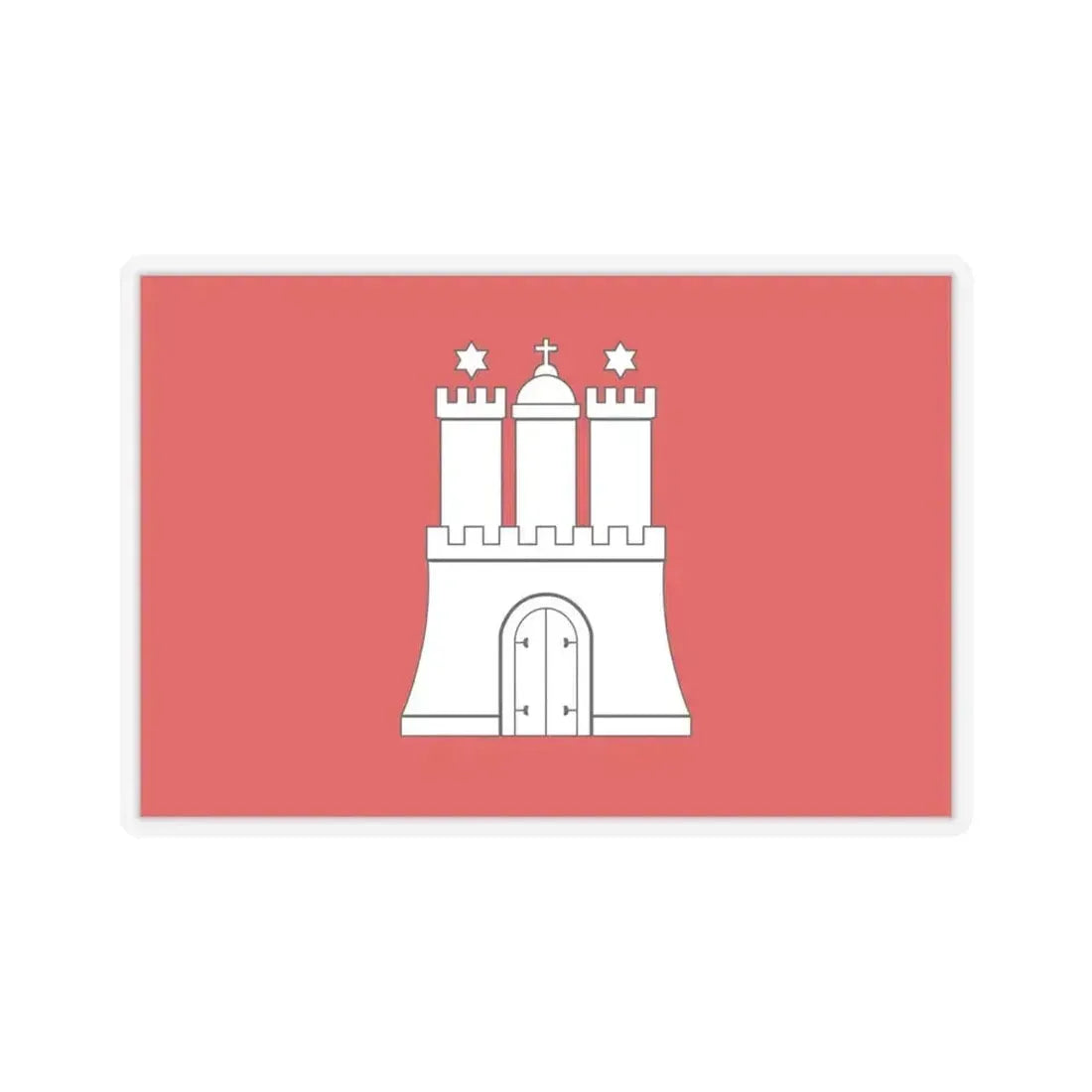 Flag of Hamburg Germany - STICKER Vinyl Kiss-Cut Decal 4 Inch Transparent - The Sticker Space