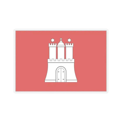 Flag of Hamburg Germany - STICKER Vinyl Kiss-Cut Decal 4 Inch Transparent - The Sticker Space