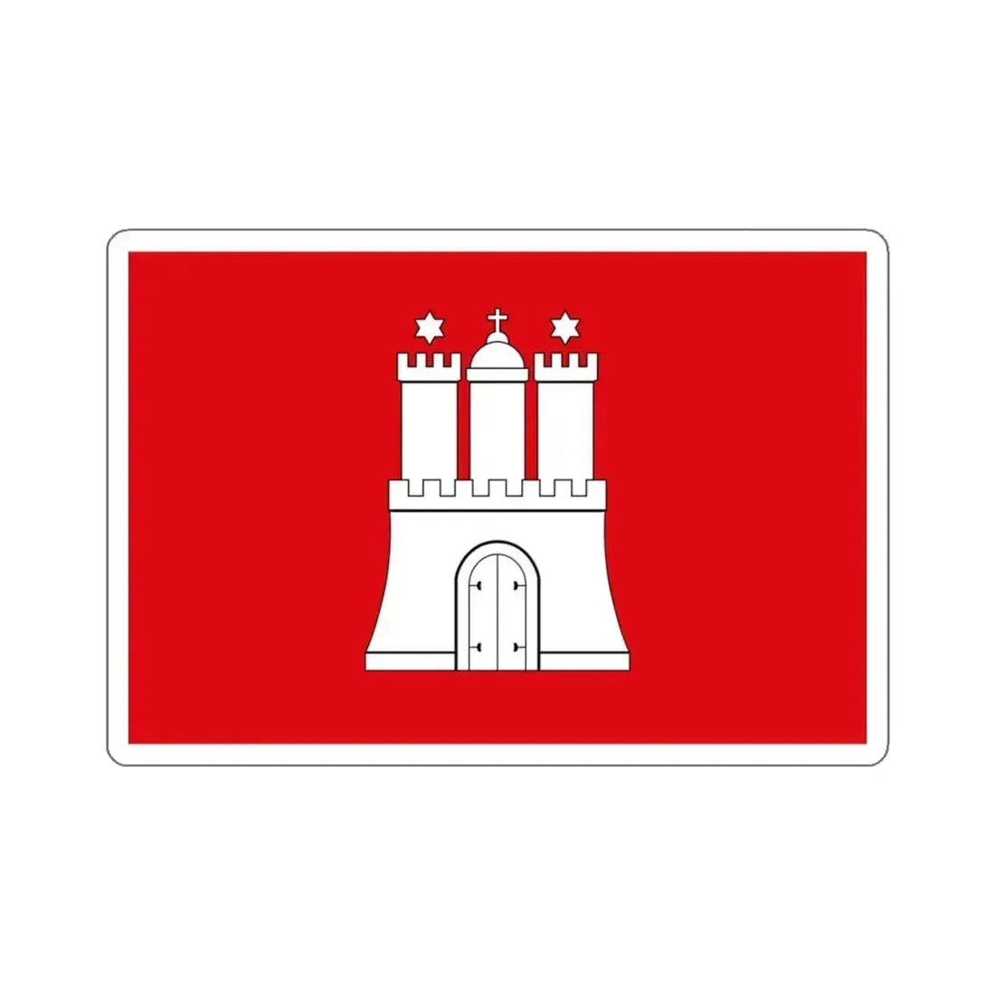 Flag of Hamburg Germany - STICKER Vinyl Kiss-Cut Decal 4 Inch White - The Sticker Space