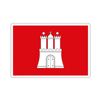 Flag of Hamburg Germany - STICKER Vinyl Kiss-Cut Decal 4 Inch White - The Sticker Space