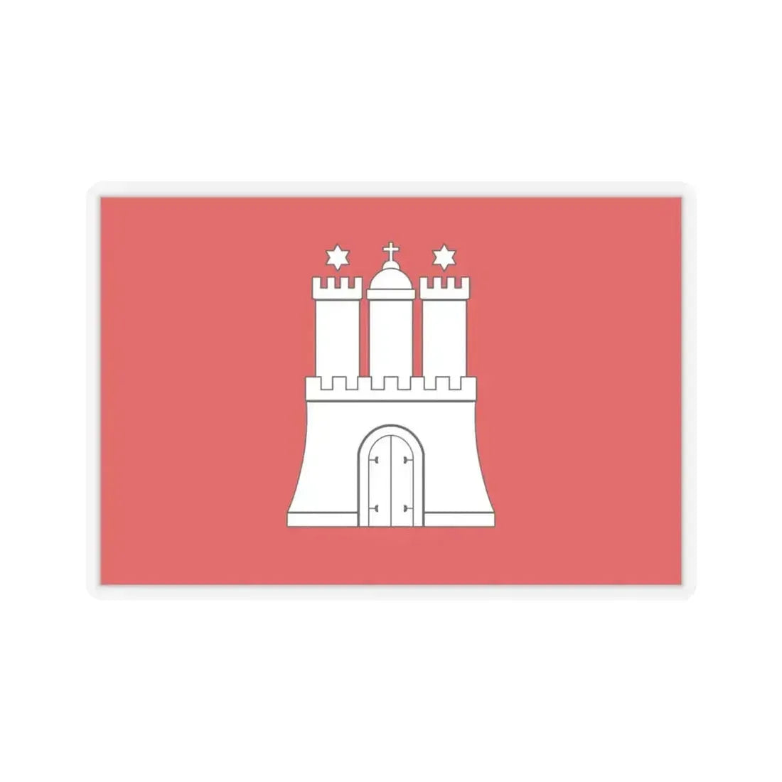 Flag of Hamburg Germany - STICKER Vinyl Kiss-Cut Decal 6 Inch Transparent - The Sticker Space