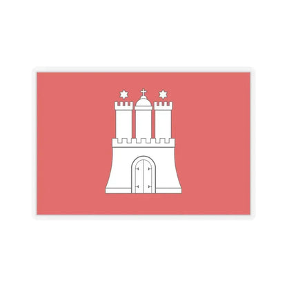 Flag of Hamburg Germany - STICKER Vinyl Kiss-Cut Decal 6 Inch Transparent - The Sticker Space