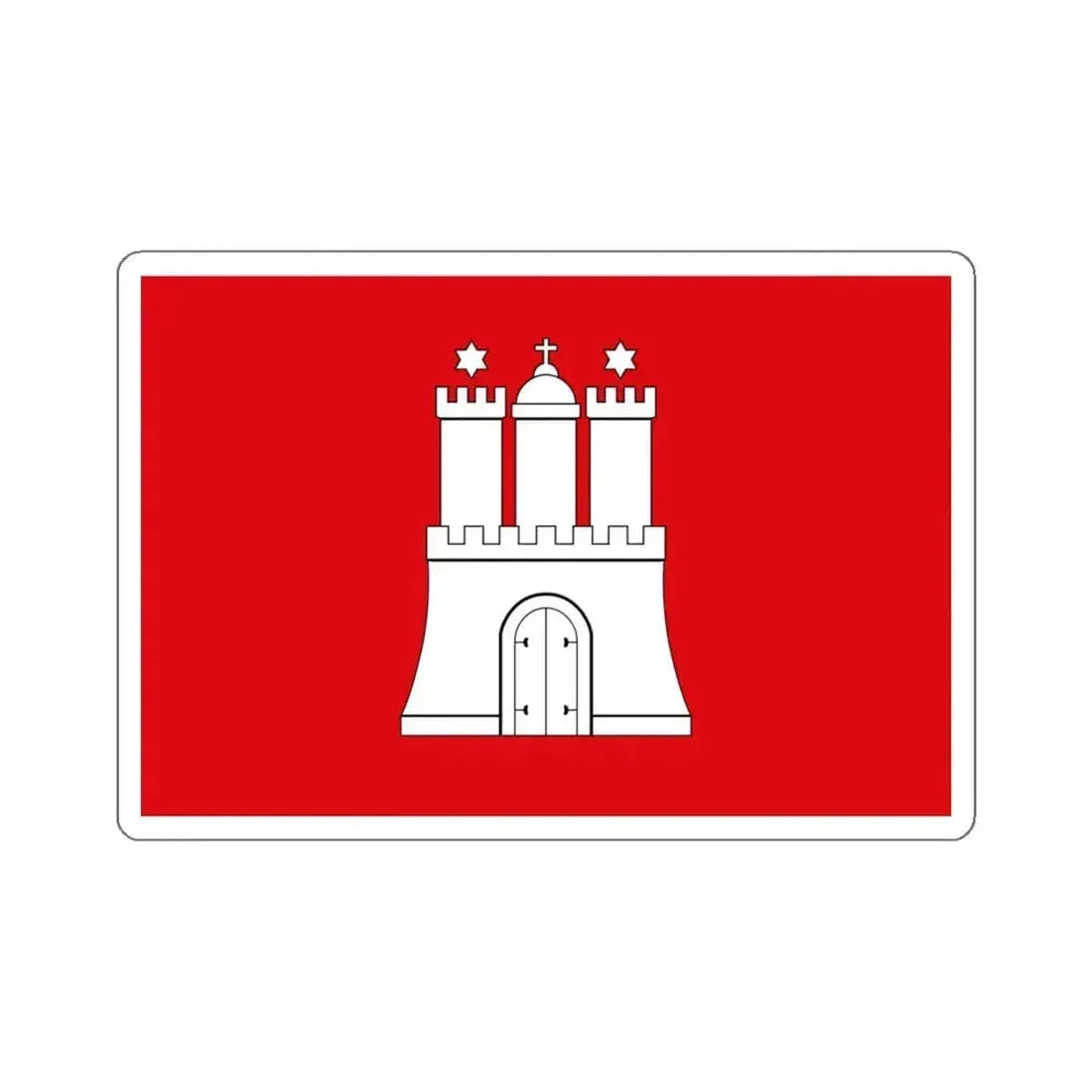 Flag of Hamburg Germany - STICKER Vinyl Kiss-Cut Decal 6 Inch White - The Sticker Space