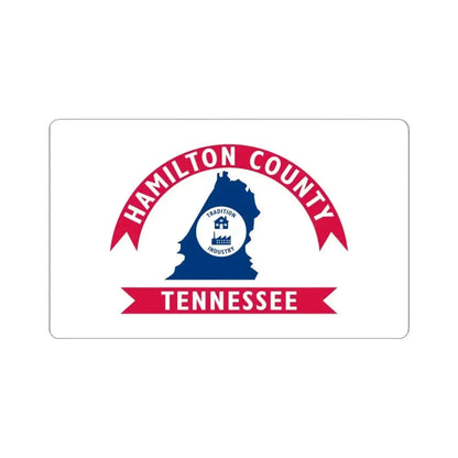 Flag of Hamilton County Tennessee (United States) STICKER Vinyl Kiss-Cut Decal 4 Inch White - The Sticker Space