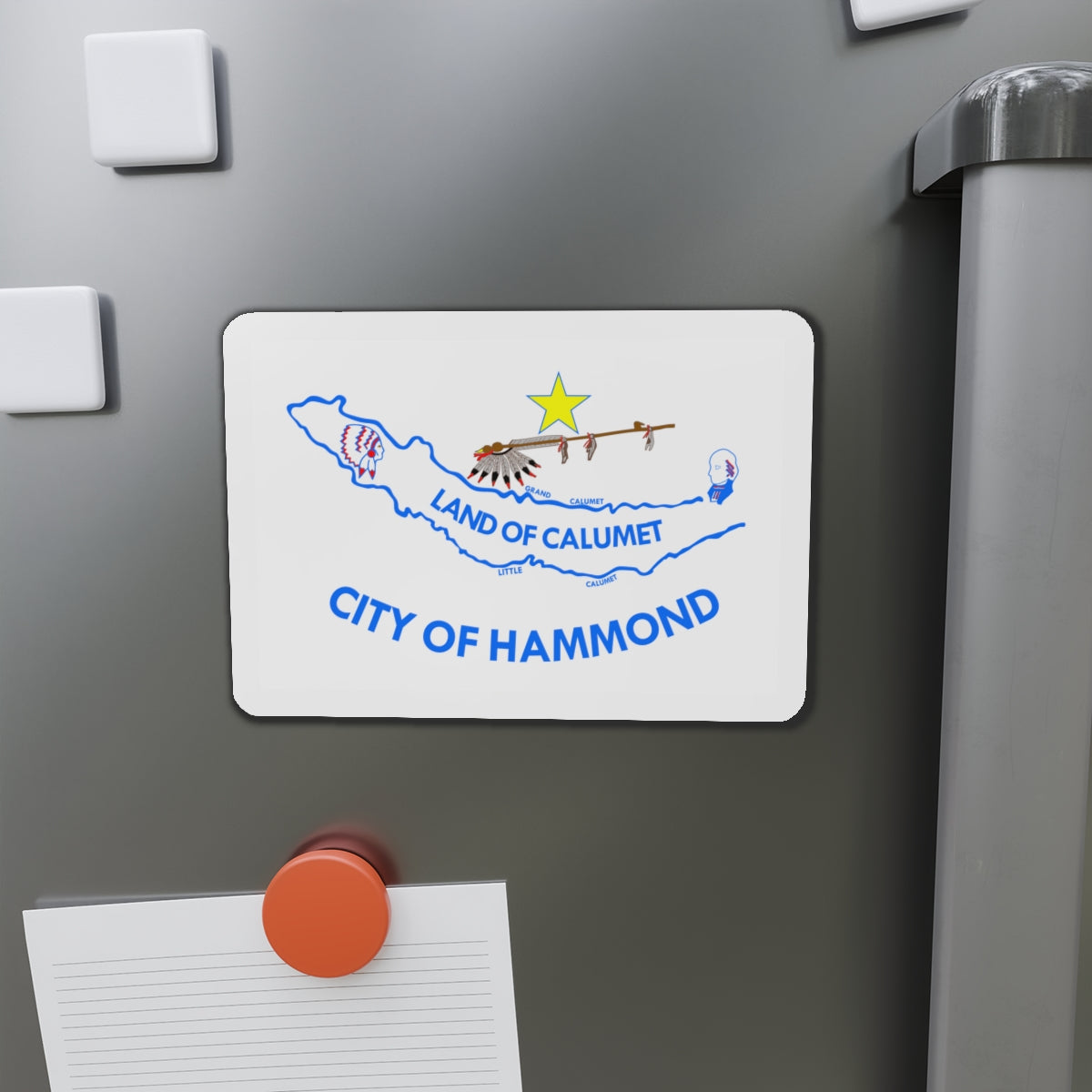 Flag of Hammond IN - Die-Cut Magnet-The Sticker Space