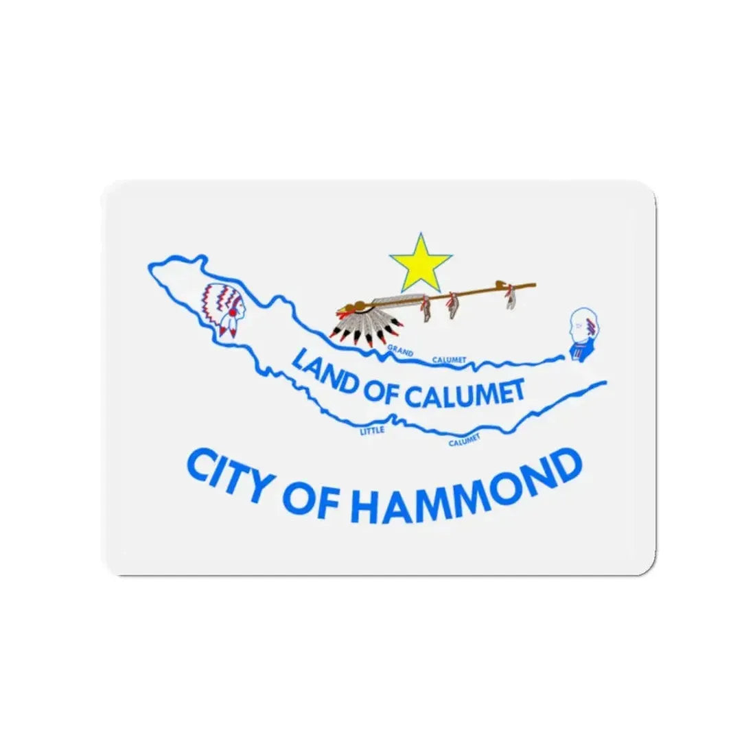 Flag of Hammond IN - Refrigerator Magnet 2 Inch - The Sticker Space