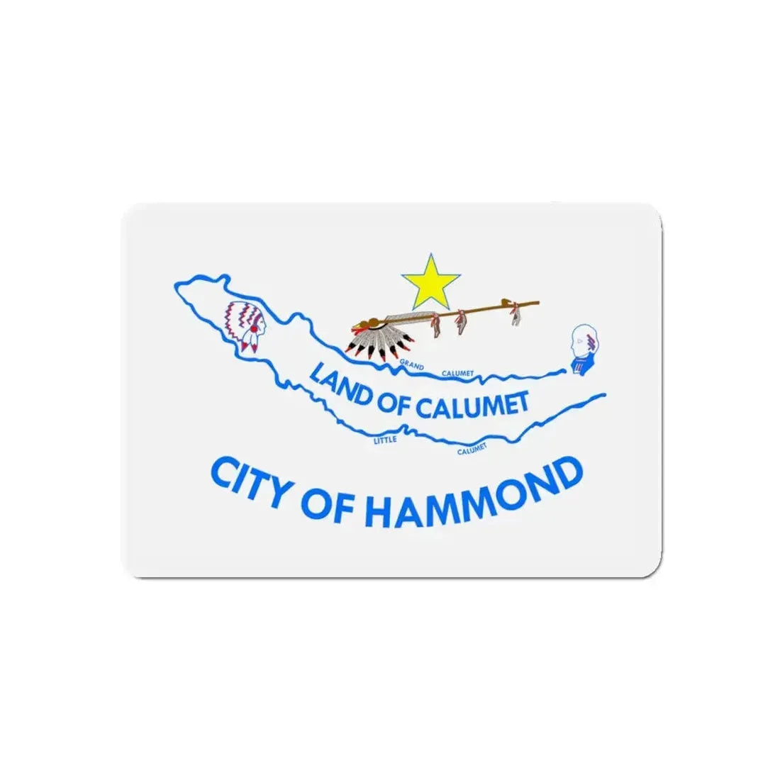 Flag of Hammond IN - Refrigerator Magnet 5 Inch - The Sticker Space