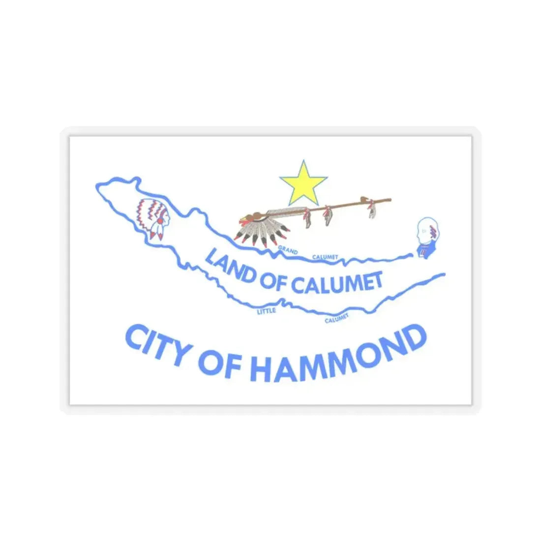 Flag of Hammond, IN - STICKER Vinyl Kiss-Cut Decal 2 Inch Transparent - The Sticker Space