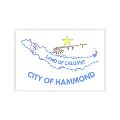 Flag of Hammond, IN - STICKER Vinyl Kiss-Cut Decal 2 Inch Transparent - The Sticker Space