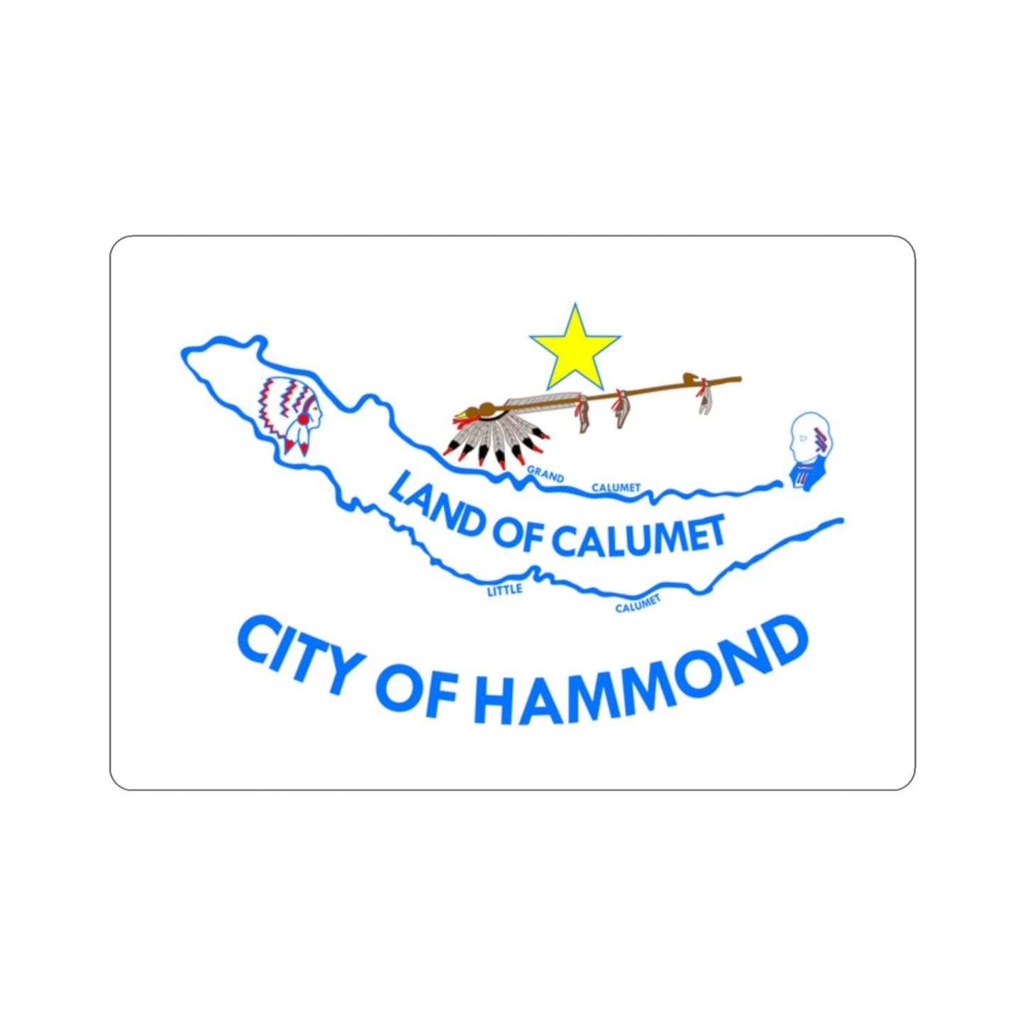 Flag of Hammond IN USA STICKER Vinyl Die-Cut Decal-2 Inch-The Sticker Space