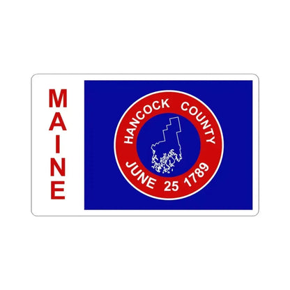 Flag of Hancock County Maine (United States) STICKER Vinyl Kiss-Cut Decal 4 Inch White - The Sticker Space