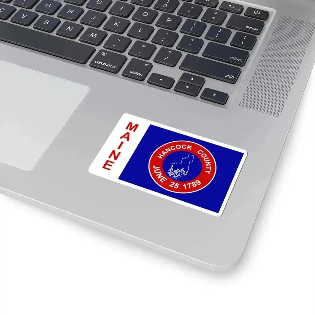 Flag of Hancock County Maine (United States) STICKER Vinyl Kiss-Cut Decal - The Sticker Space