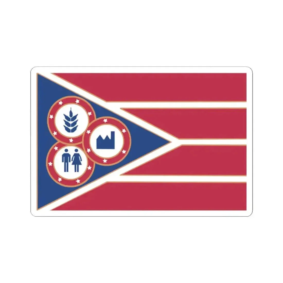 Flag of Hancock County Ohio (United States) STICKER Vinyl Kiss-Cut Decal 2 Inch White - The Sticker Space