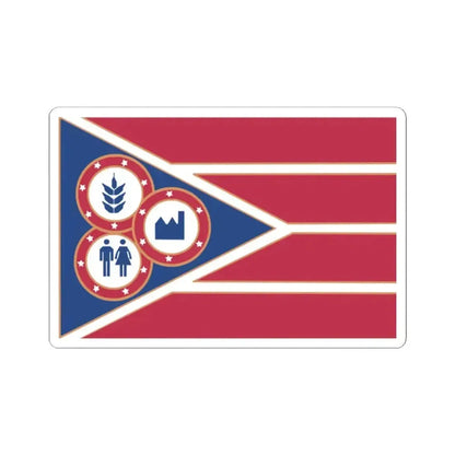 Flag of Hancock County Ohio (United States) STICKER Vinyl Kiss-Cut Decal 2 Inch White - The Sticker Space