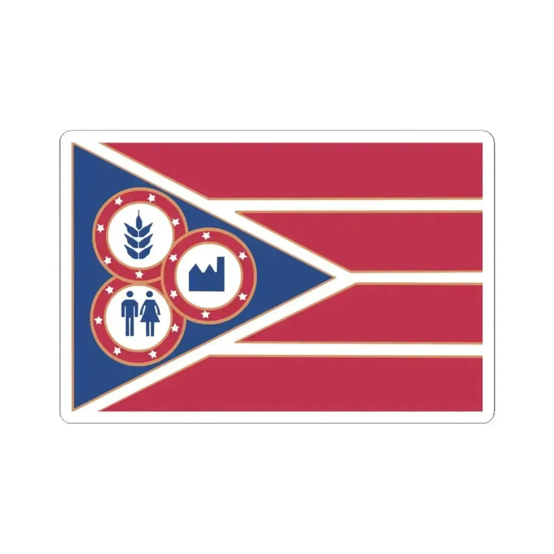 Flag of Hancock County Ohio (United States) STICKER Vinyl Kiss-Cut Decal 3 Inch White - The Sticker Space