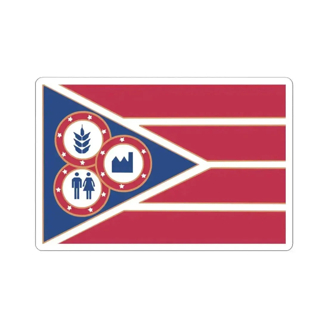 Flag of Hancock County Ohio (United States) STICKER Vinyl Kiss-Cut Decal 4 Inch White - The Sticker Space