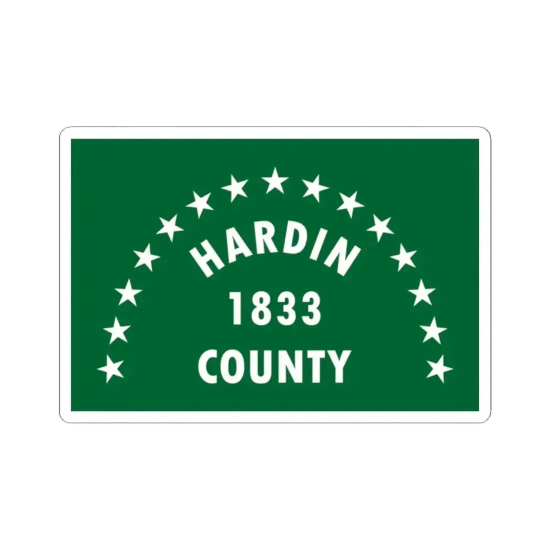 Flag of Hardin County Ohio (United States) STICKER Vinyl Kiss-Cut Decal 2 Inch White - The Sticker Space