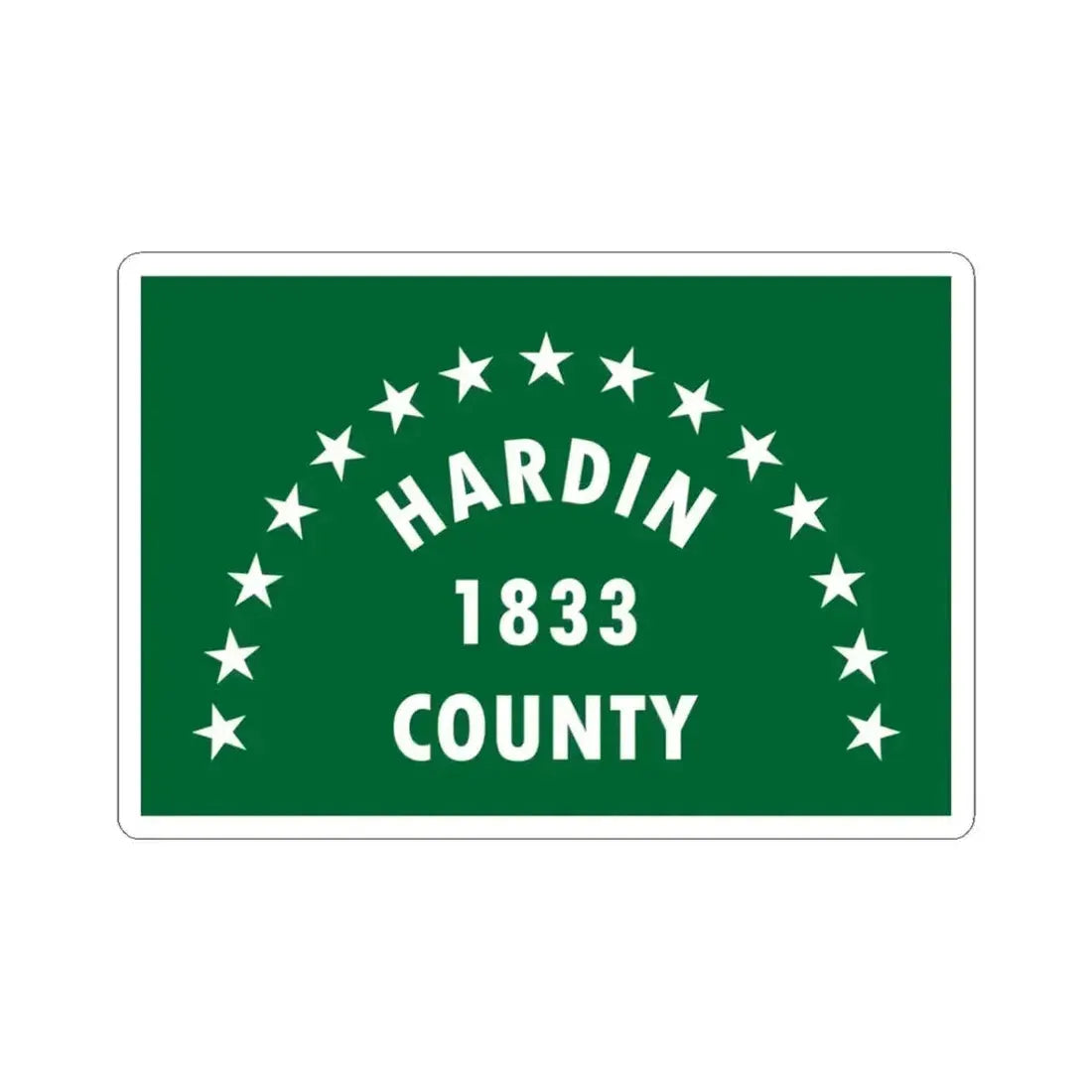 Flag of Hardin County Ohio (United States) STICKER Vinyl Kiss-Cut Decal 3 Inch White - The Sticker Space