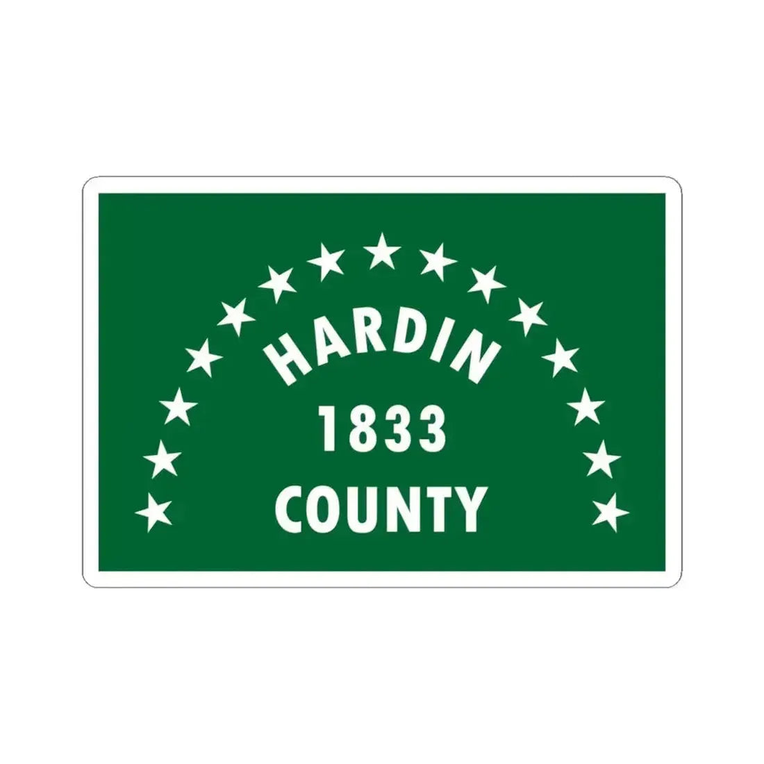 Flag of Hardin County Ohio (United States) STICKER Vinyl Kiss-Cut Decal 4 Inch White - The Sticker Space