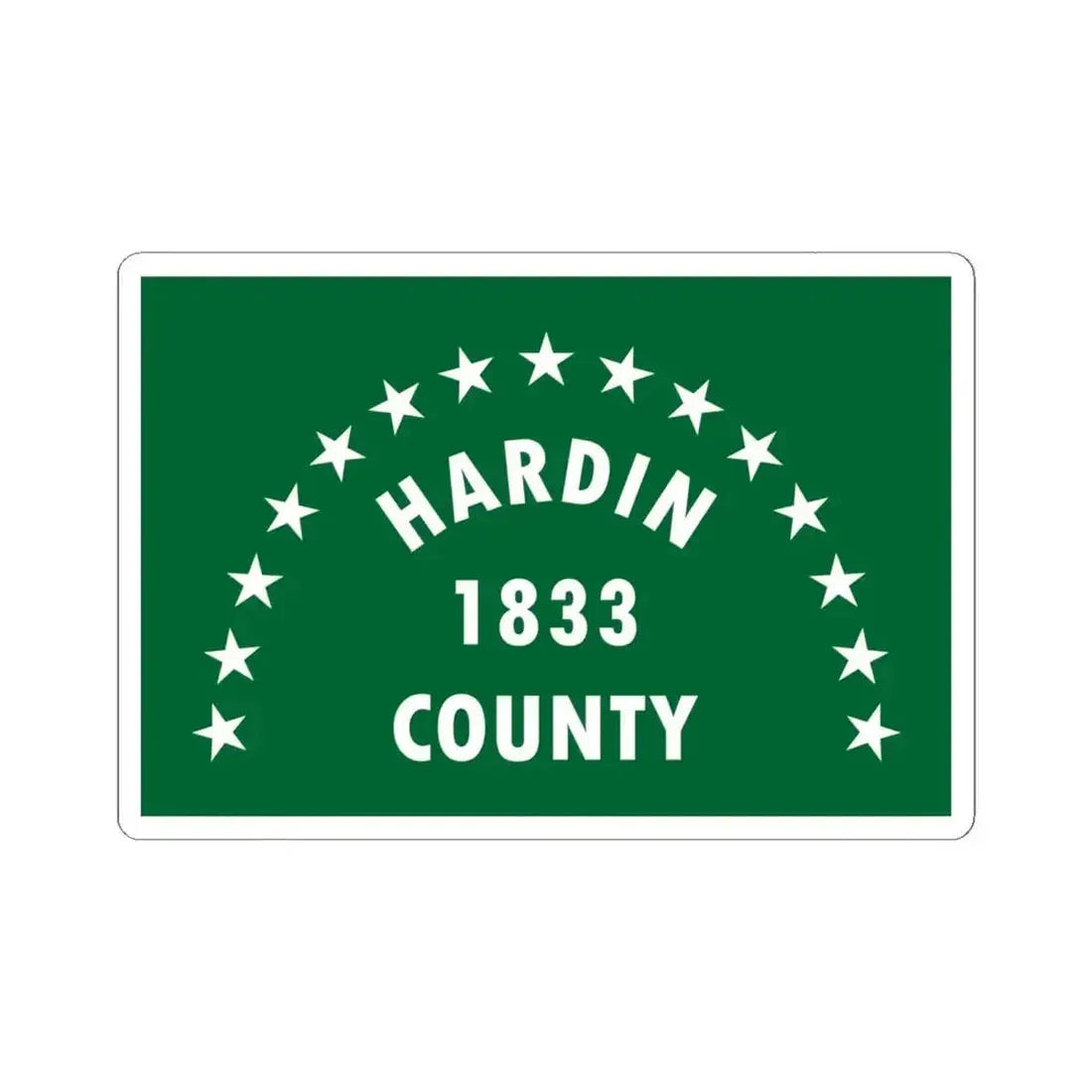 Flag of Hardin County Ohio (United States) STICKER Vinyl Kiss-Cut Decal 6 Inch White - The Sticker Space