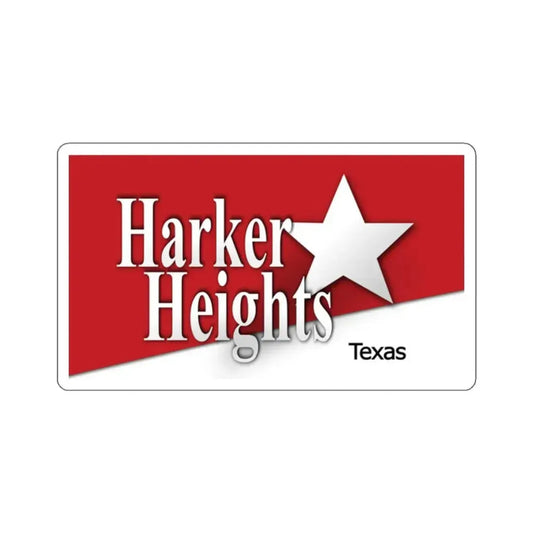 Flag of Harker Heights, Texas - STICKER Vinyl Kiss-Cut Decal 2 Inch White - The Sticker Space